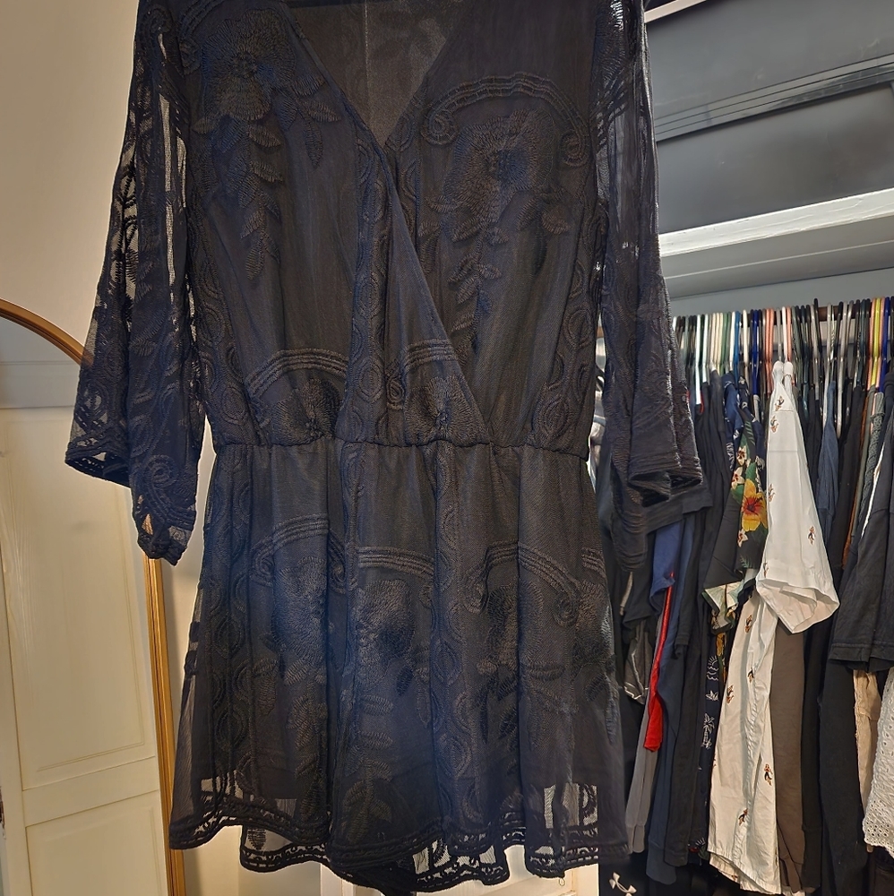 Black Lace Romper